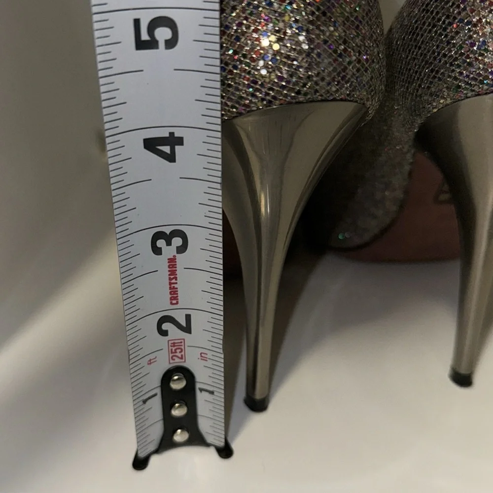 Jean Michel Cazabat Silver Sparkly Disco Ball Stiletto Heels Pumps Women’s 38